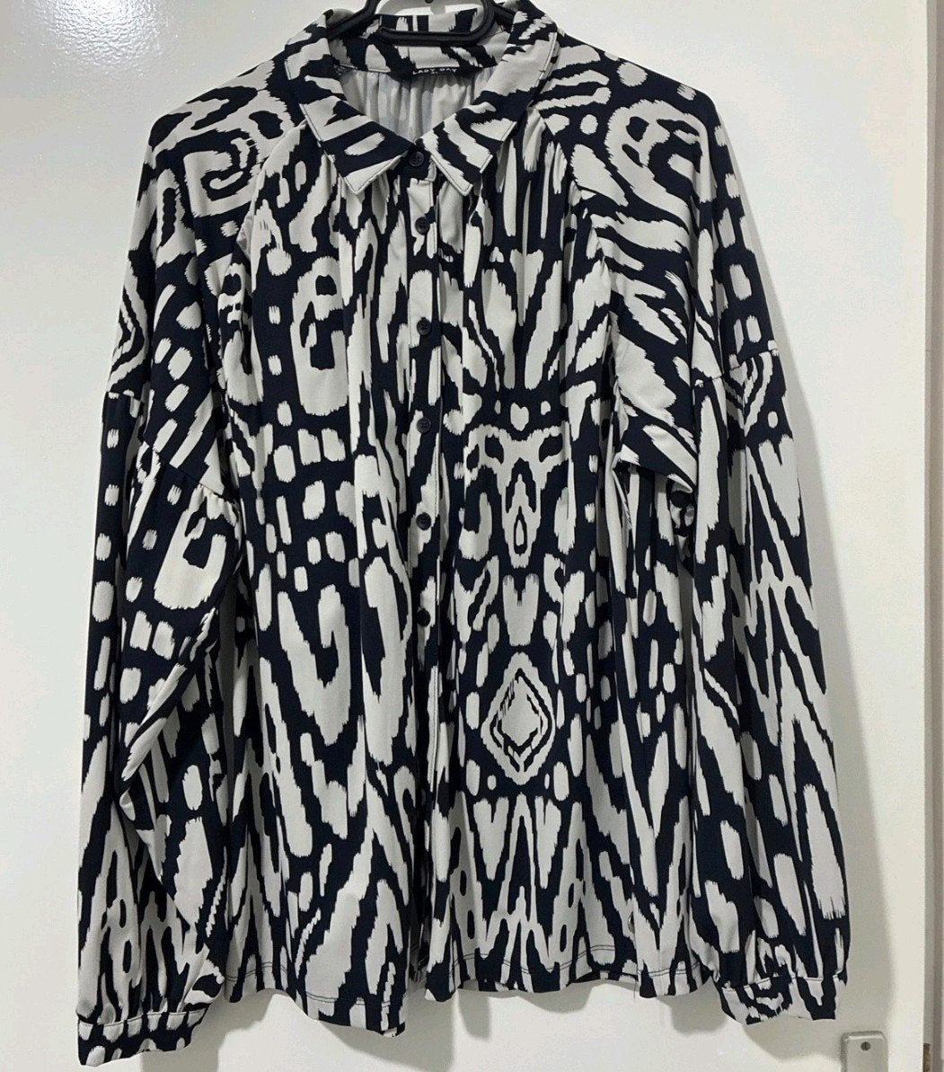 Lady Day Blouse travelstof XL 42 44, Lady Day, Zwart, Maat 42/44 (L), Ophalen of Verzenden