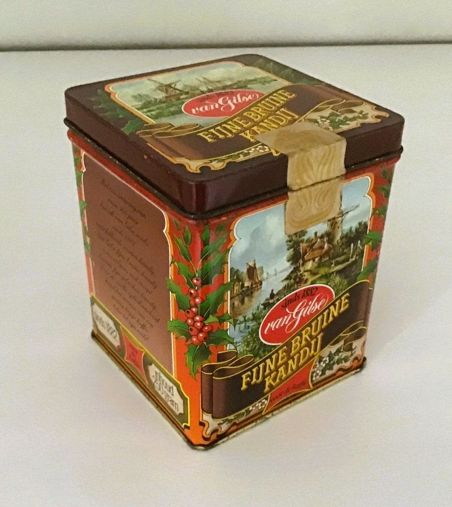 Vintage blikje Van Gilse bruine Kandijsuiker, Verzamelen, Ophalen of Verzenden, Gebruikt, Overige