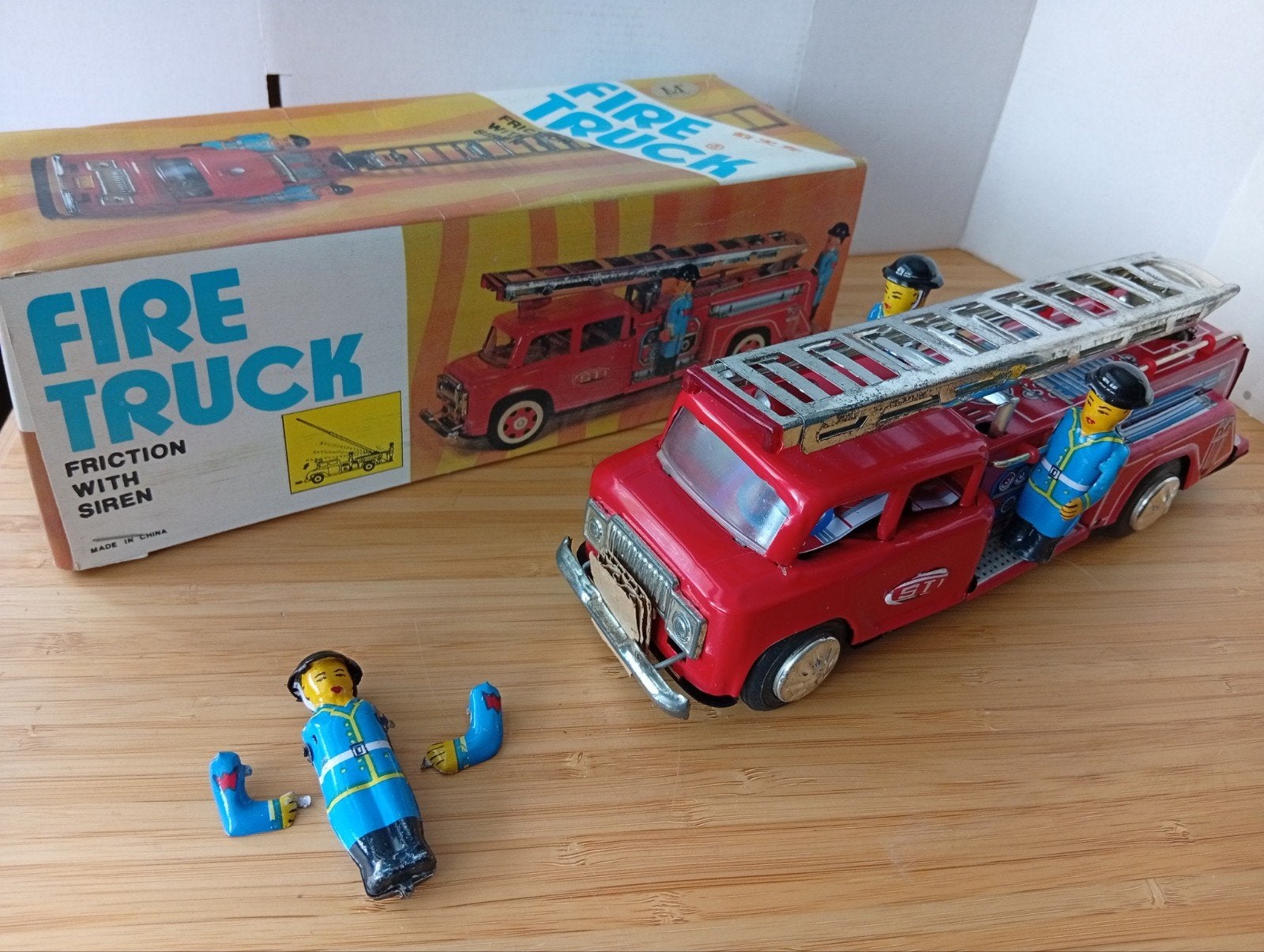 Metal King Brand Fire Truck brandweer brandweerauto, Ophalen of Verzenden, Zo goed als nieuw