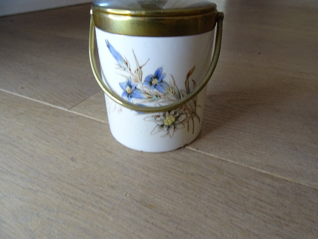 Vintage koekjespot met koperen deksel, Ophalen