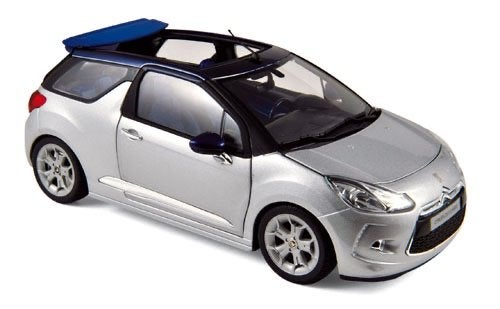Citroen DS3 cabrio 2013 alu grijs, blauw dak Norev 1:18, Ophalen of Verzenden, Nieuw, Auto, Norev