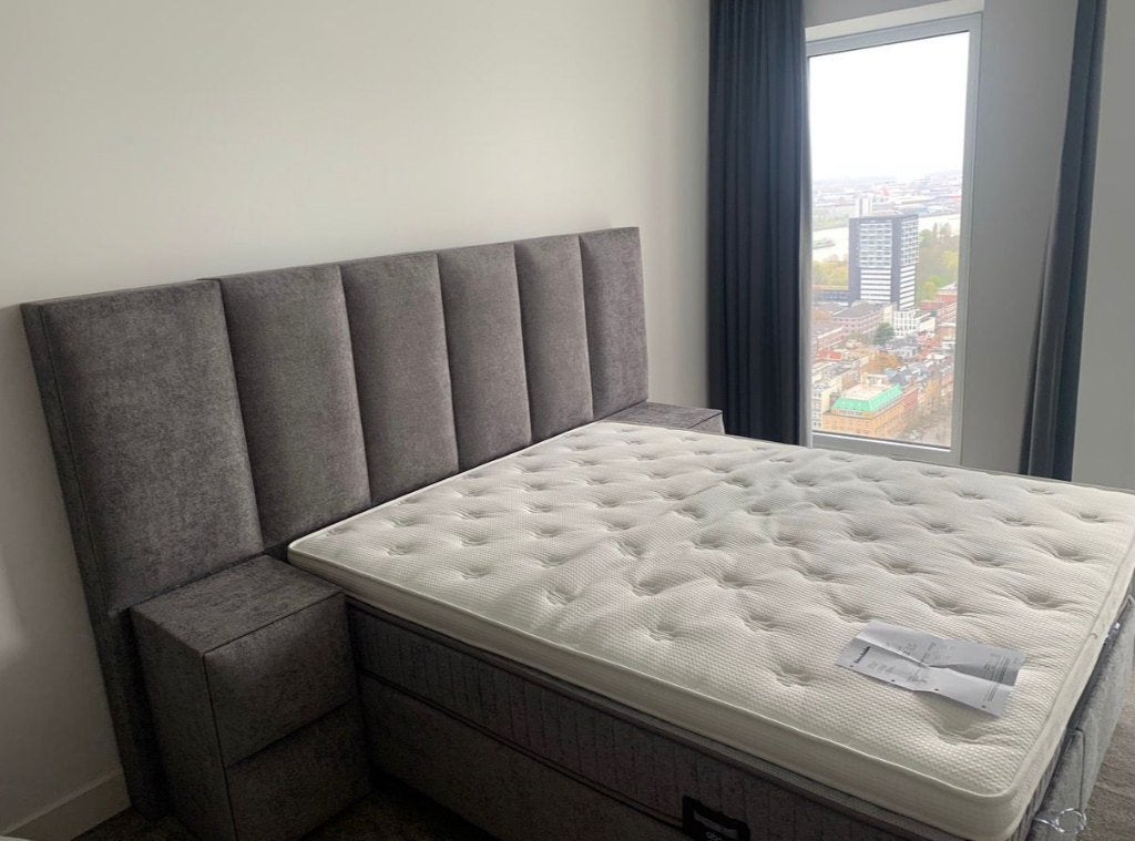 Luxe opbergboxspring La Perla incl 2 nachtkastjes | 160x200, Ophalen, Modern/Luxe, Gebruikt, Tweepersoons