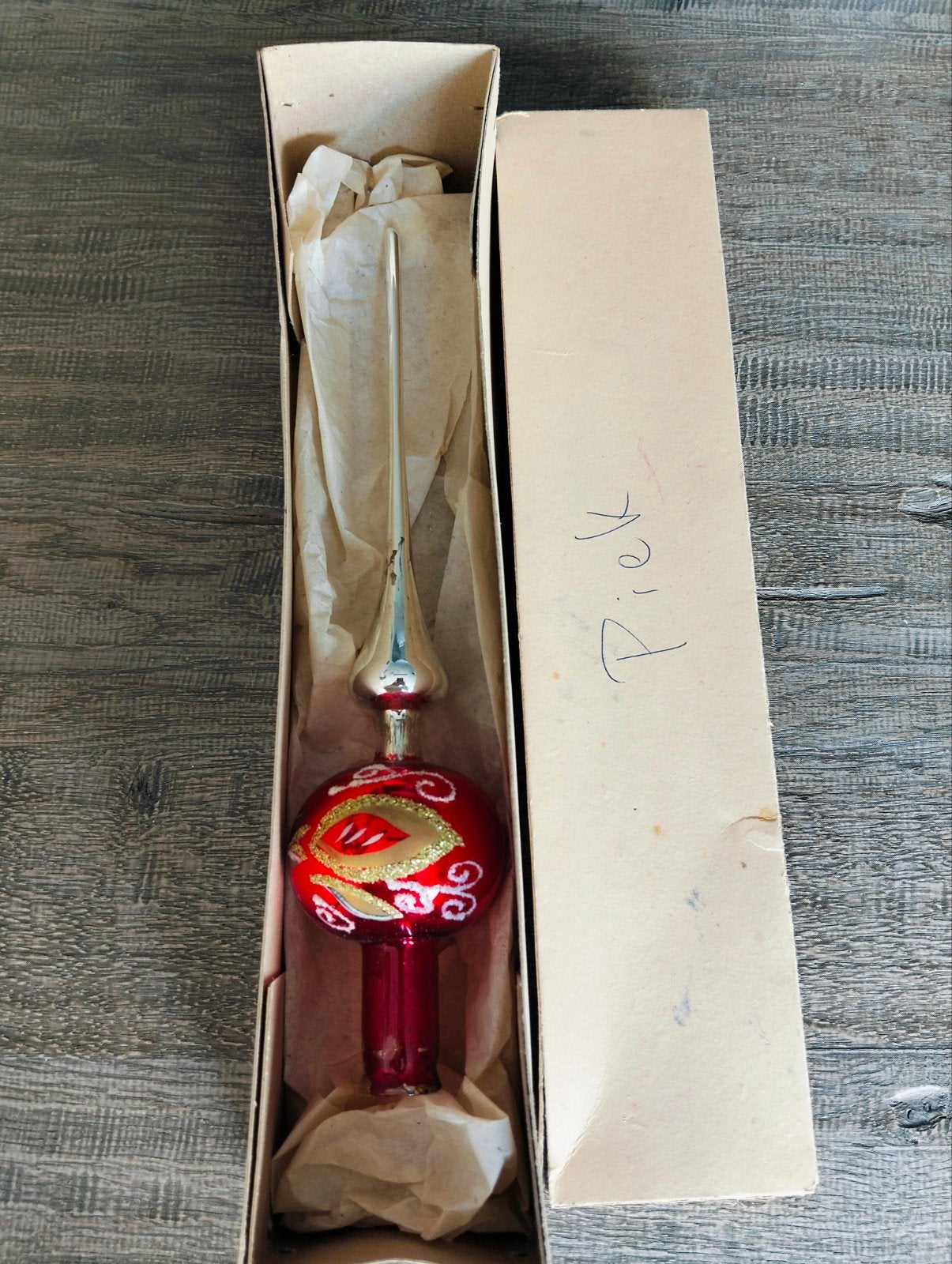 antieke kerstversiering rode Piek, Diversen, Ophalen of Verzenden, Gebruikt