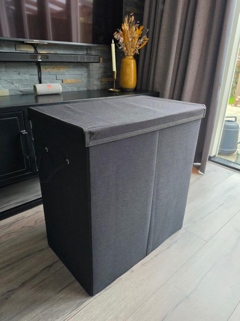 Wasmand stof zwart, Ophalen of Verzenden