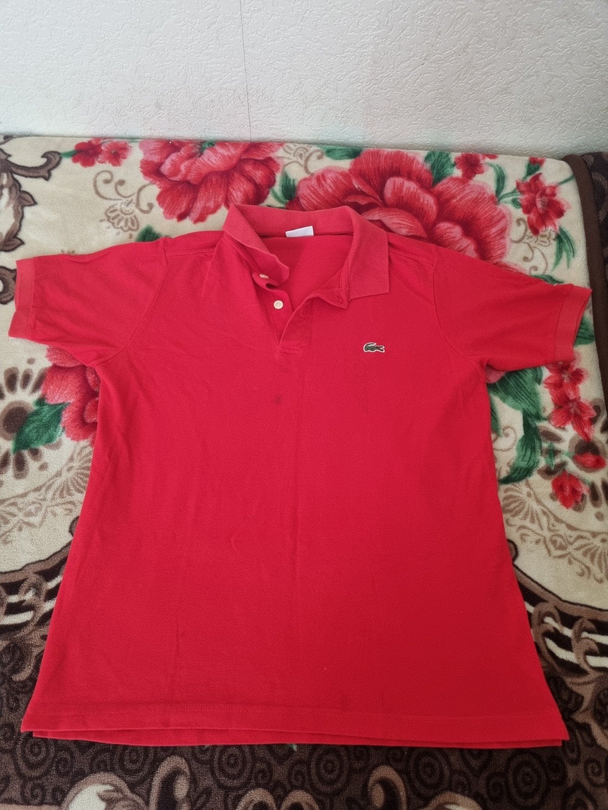 Rode Lacoste polo, Kleding | Heren, Maat 48/50 (M), Lacoste, Ophalen of Verzenden, Zo goed als nieuw