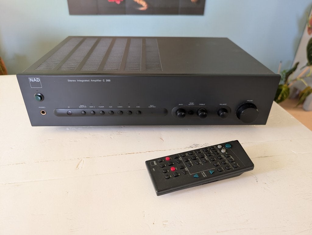 NAD C350 Stereo versterker met a.b., Gebruikt, 60 tot 120 watt, Stereo, Ophalen