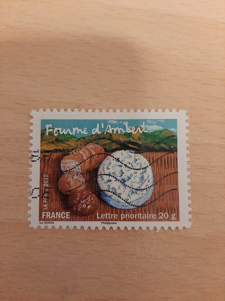 2010 Frankrijk smaken uit regio Fourme d'Ambert kaas, Verzenden, Gestempeld