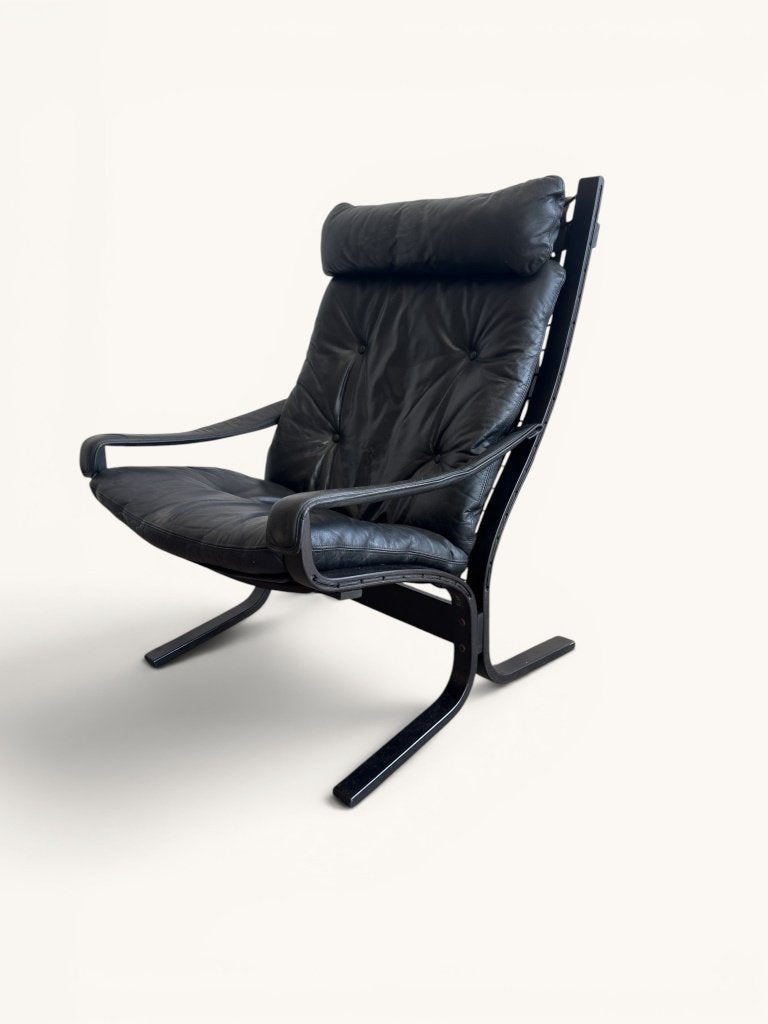 Ingmar Relling "Siesta" fauteuil uit 1965 in zwart leer, Ophalen, -, -, -