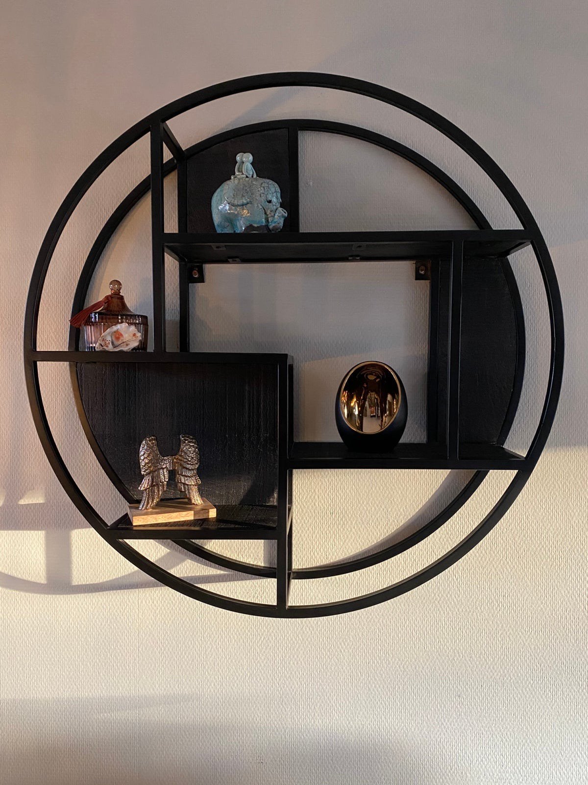 Opruiming: Wandrek Rond 80CM Zwart Hout Mango, Huis en Inrichting, Ophalen, Nieuw