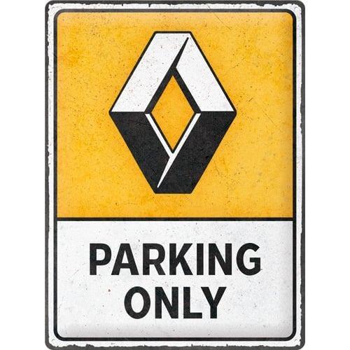 Renault Parking Only relief reclamebord van metaal wandbord