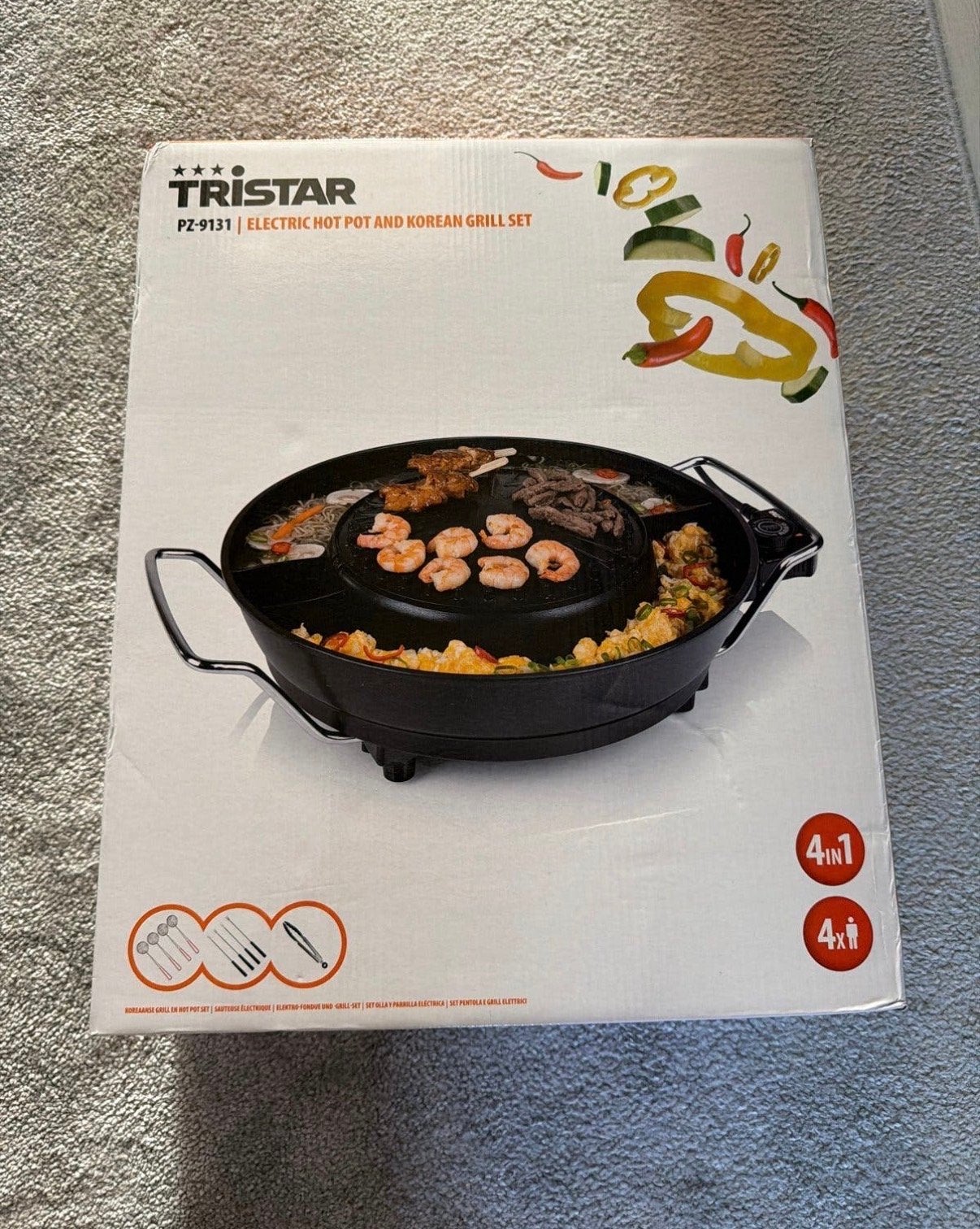 Tristar PZ-9131 Elektrische Hot Pot en Koreaanse Grill Set, Ophalen, Nieuw