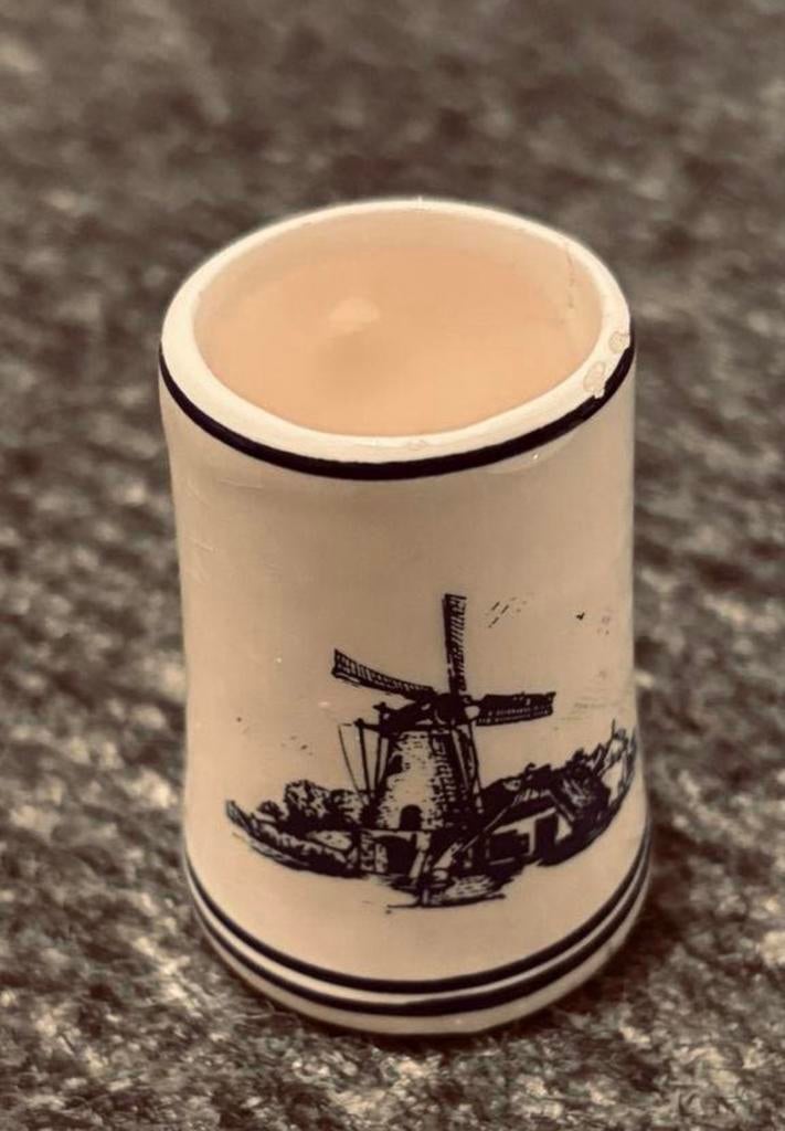 Delfts blauw miniatuur potje met molen - TONS HEERLIJKHEDEN, Antiek en Kunst, Ophalen of Verzenden