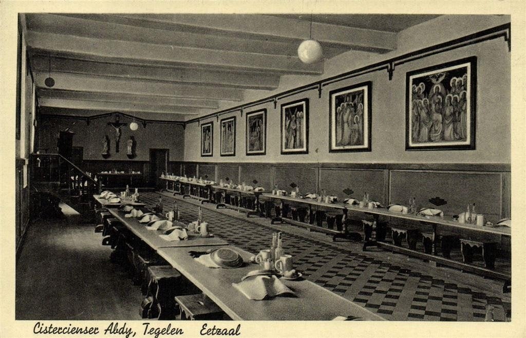 Cistercienser Abdij, Tegelen - Eetzaal - 1939 gelopen, Ophalen of Verzenden, 1920 tot 1940, Gelopen, Limburg