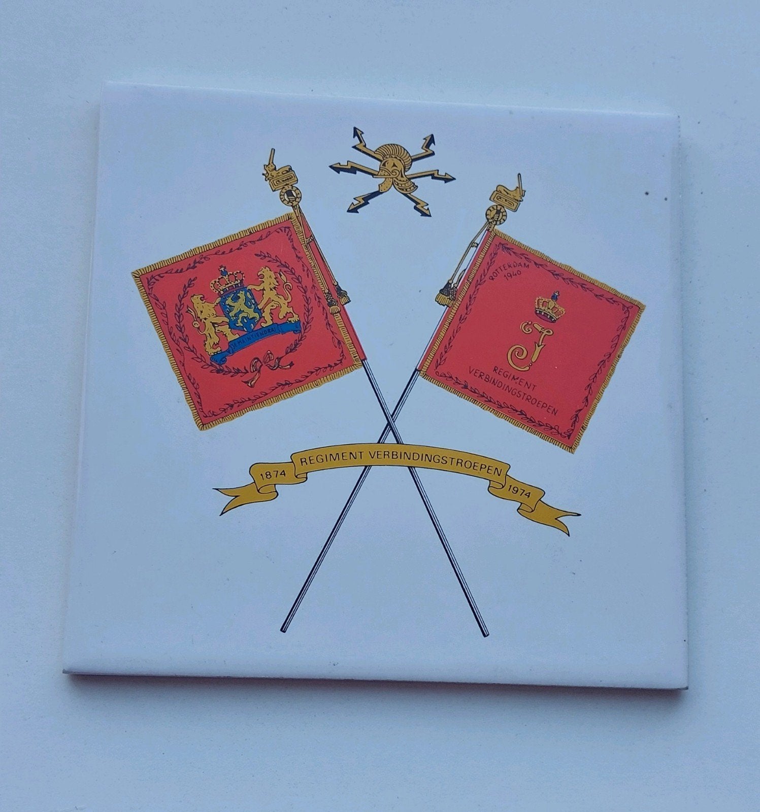 Tegeltje Regiment Verbindingstroepen, Ophalen of Verzenden, Landmacht, Nederland, Kunstobject