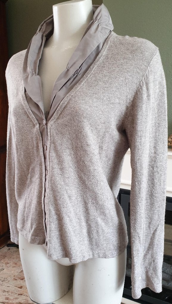 Gerry Weber beige vest met vaste sjaal 38 M, Maat 38/40 (M), Verzenden, Beige, Zo goed als nieuw