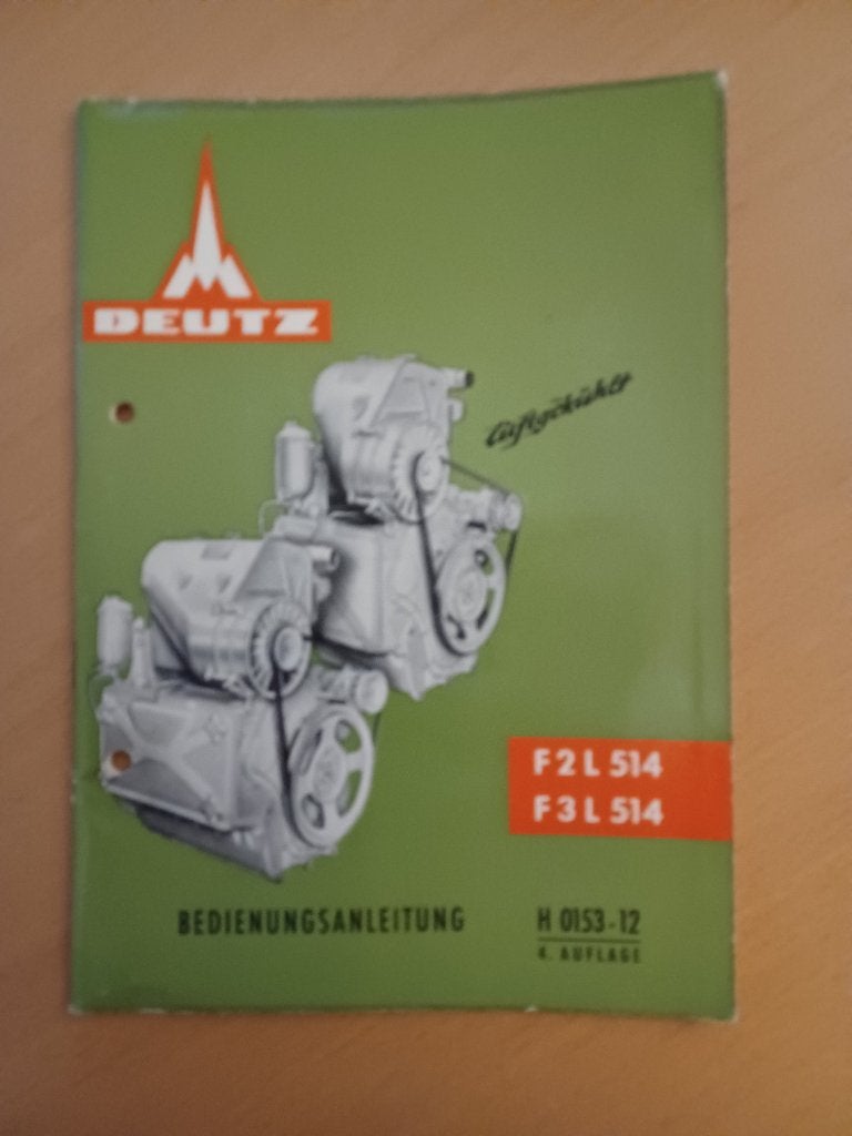 Bedieningshandleiding Deutz motor F2L514 en F3L514, Ophalen of Verzenden, Gelezen, Tractor en Landbouw