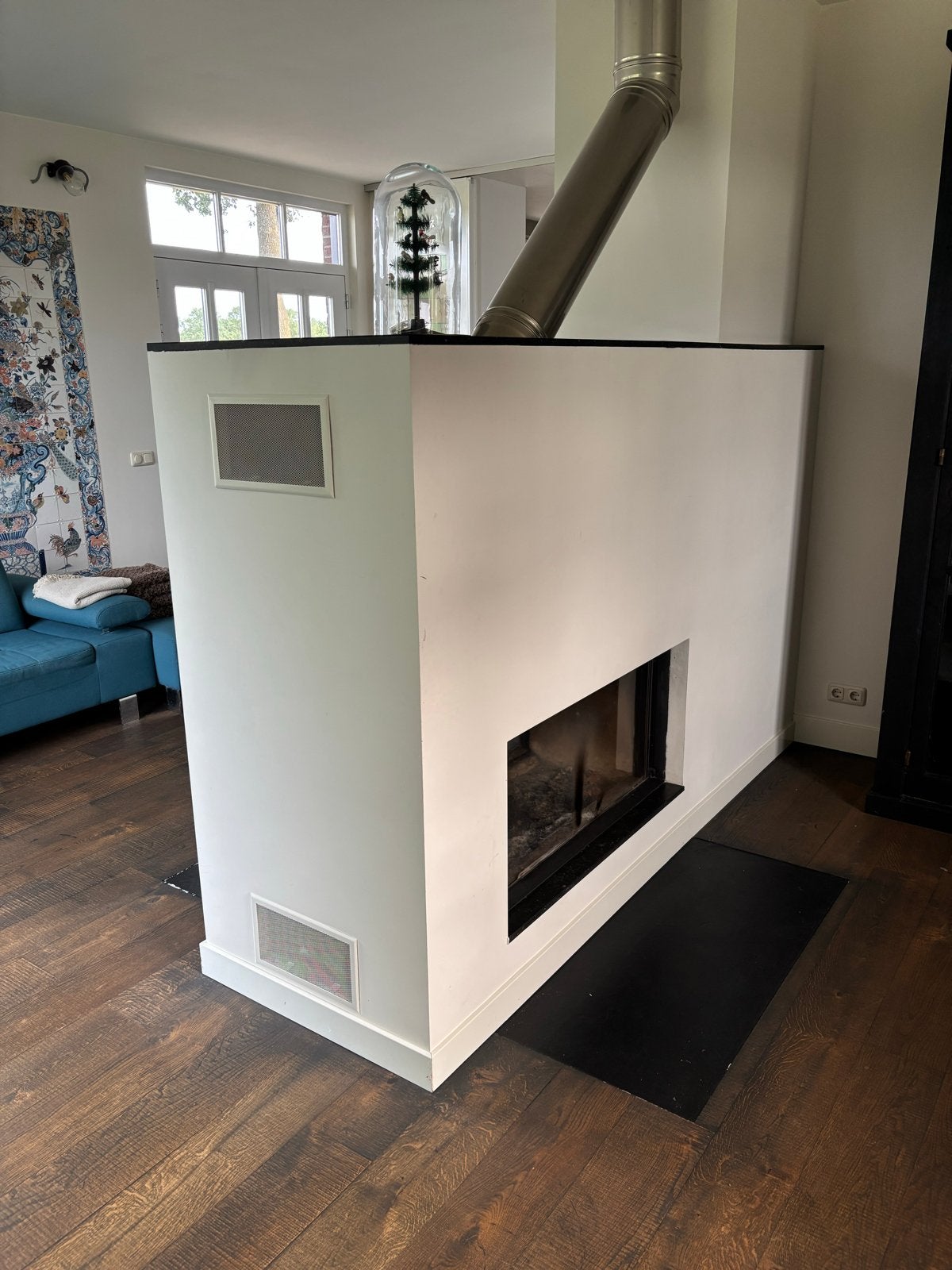 Kal-fire Heat Pure 105 Tunnel Houtkachel 9 kW, Ophalen, Gebruikt, Inbouwhaard, Houthaard