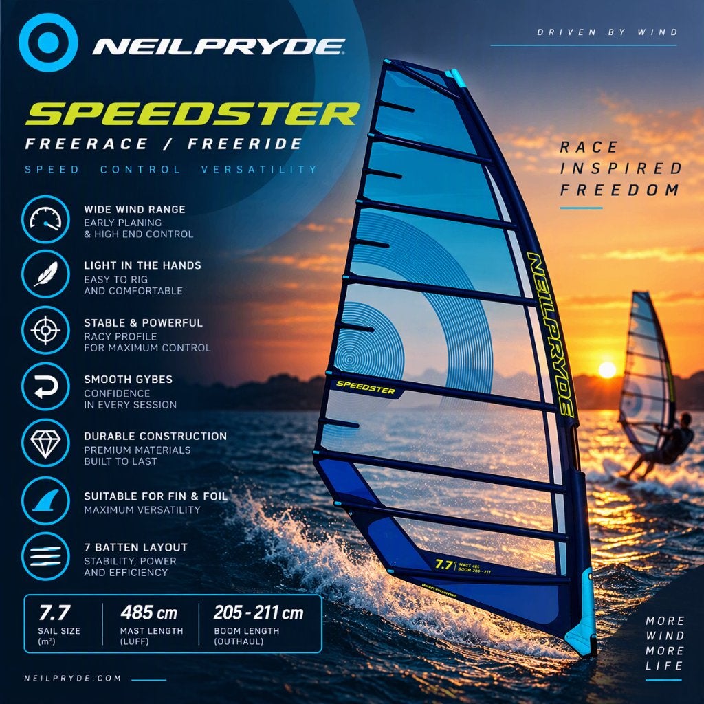 Neilpryde Speedster, Ophalen, Gebruikt, Met draagtas, Minder dan 250 cm