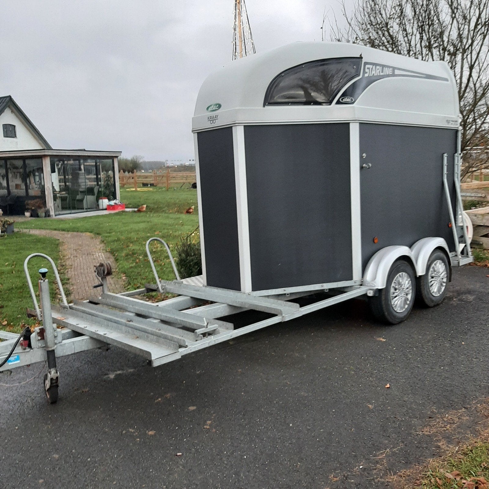 ATEC Paardentrailer/ koetsentrailer 2p. zeer mooi, Dieren en Toebehoren, Ophalen, Zo goed als nieuw, Overige typen