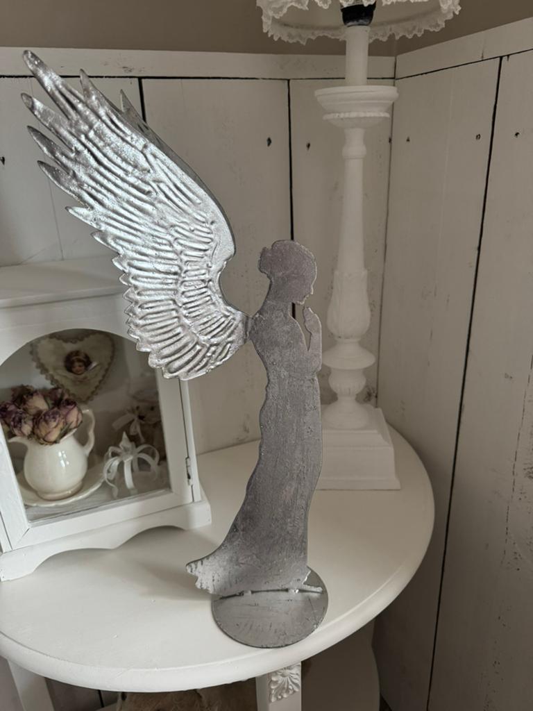 Metalen brocante engel, Vintage, Ophalen of Verzenden, Zo goed als nieuw, Metaal