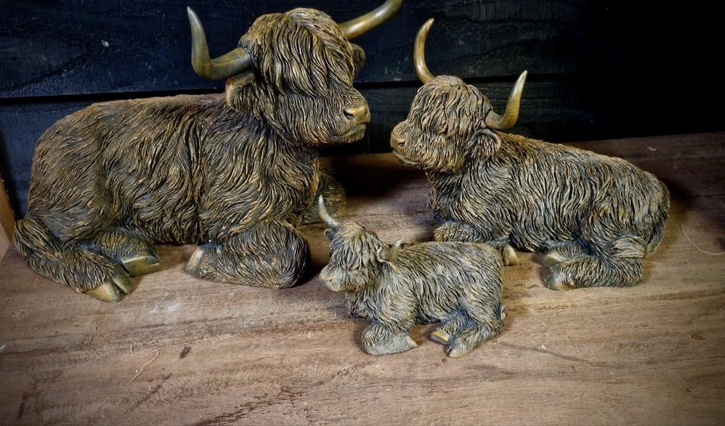 Liggende Schotse Hooglanders - Diverse Maten, Ophalen of Verzenden