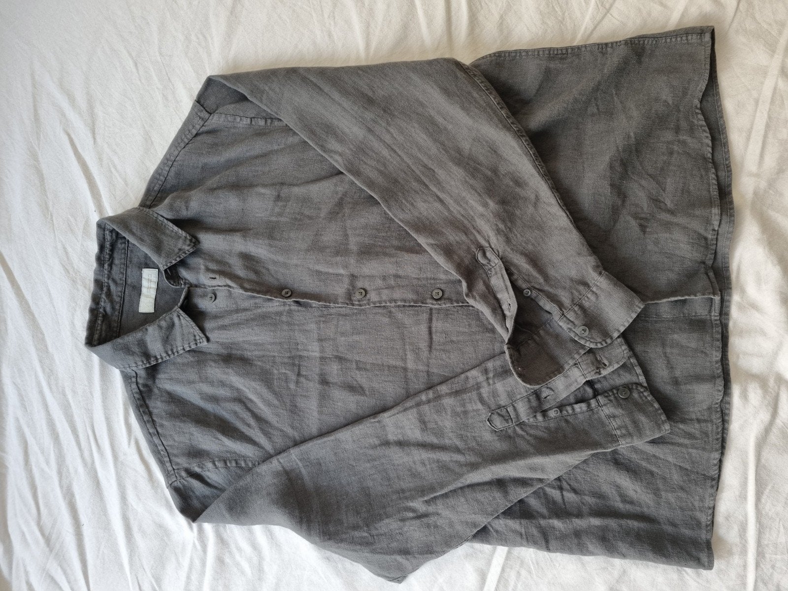 Overhemd heren, Ophalen of Verzenden, Zo goed als nieuw, Grijs, Halswijdte 43/44 (XL)