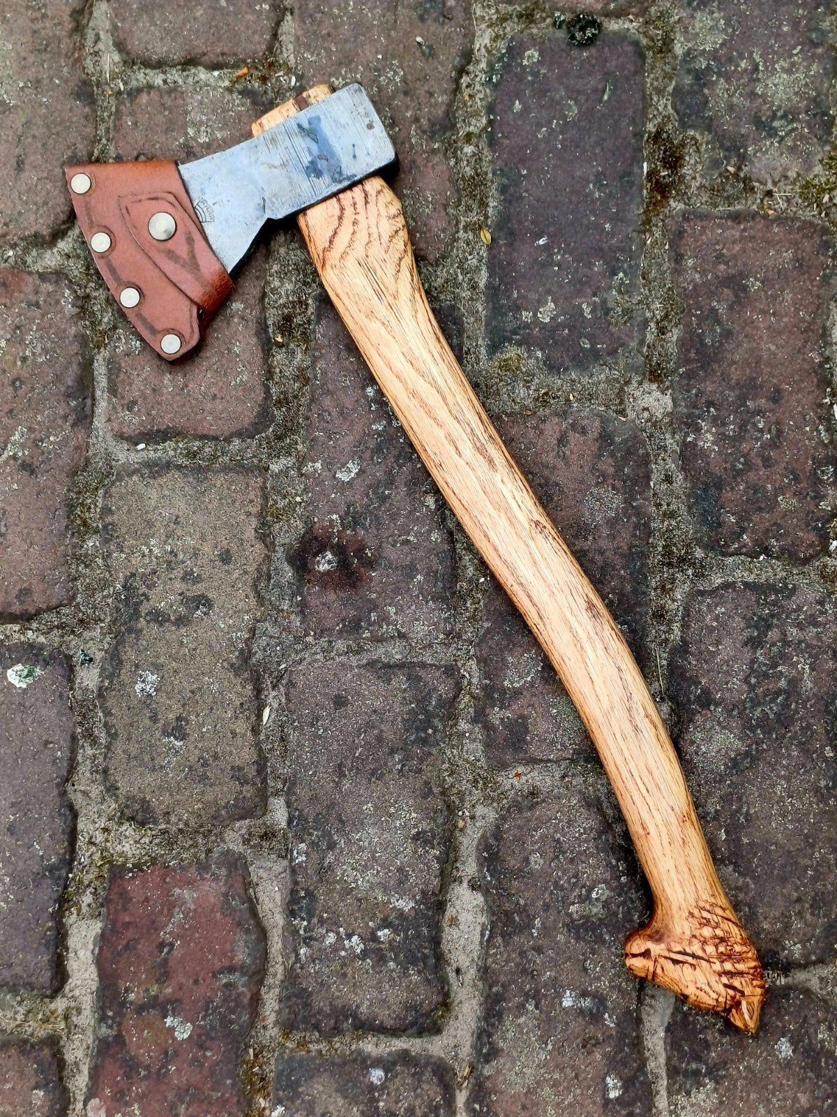 Pandel Germany, mooie bushcraftbijl met hoes & paardenhoofd., Ophalen of Verzenden, Zo goed als nieuw