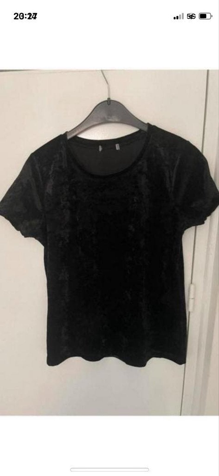 Zwart fluwelen T-shirt met korte mouwen maat S, Kleding | Dames, Ophalen, Zwart, Zo goed als nieuw, Korte mouw
