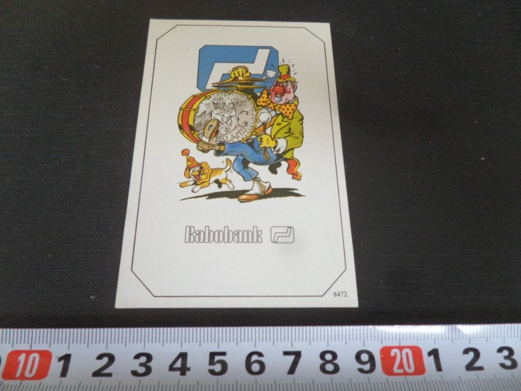 sticker rabobank carnaval strip gulden grote trom, Ophalen of Verzenden, Zo goed als nieuw