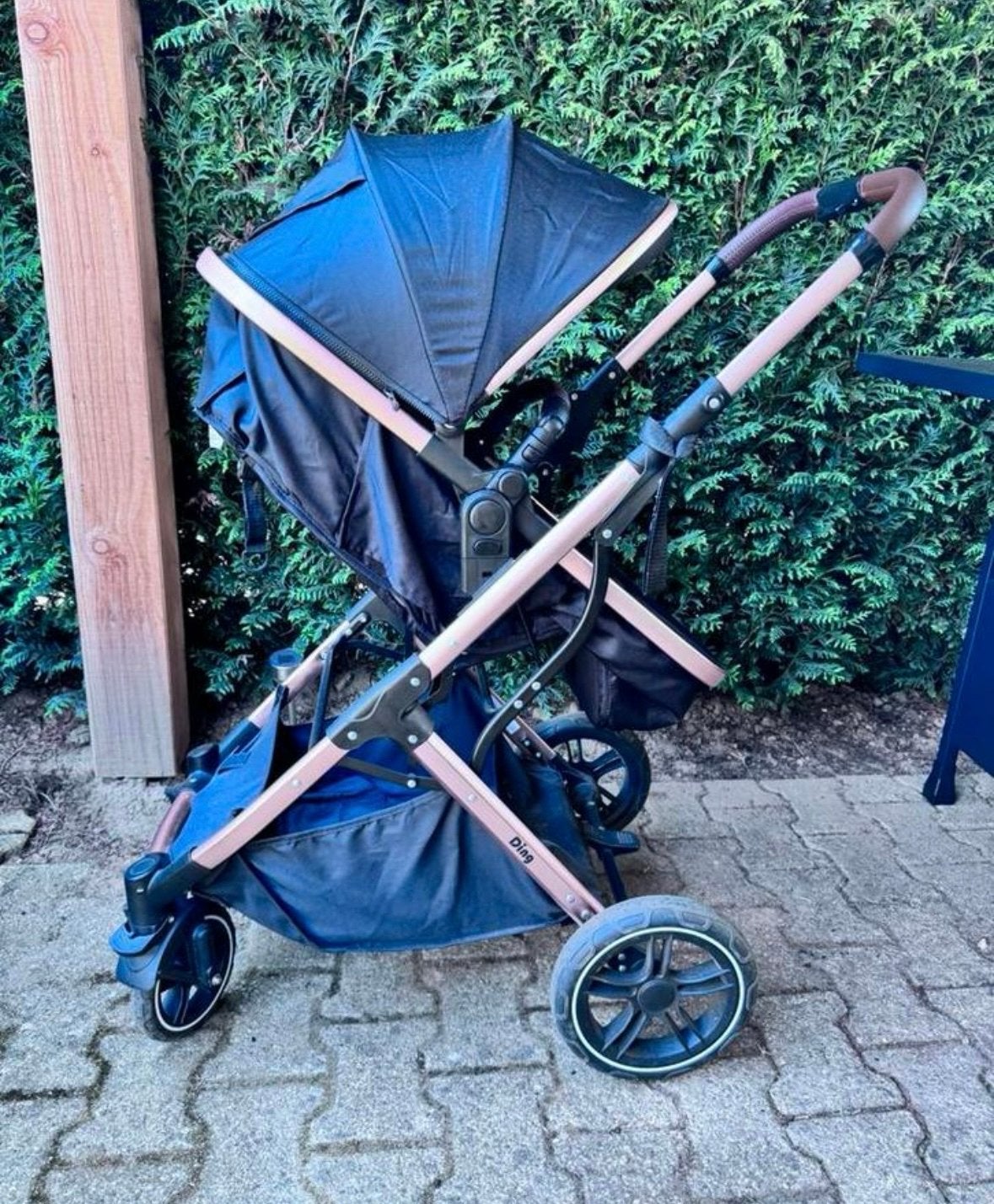 Ding 3-in-1 Kinderwagen Rosegold - Vanaf Geboorte, Gebruikt, Combiwagen, Met autostoeltje, Ophalen