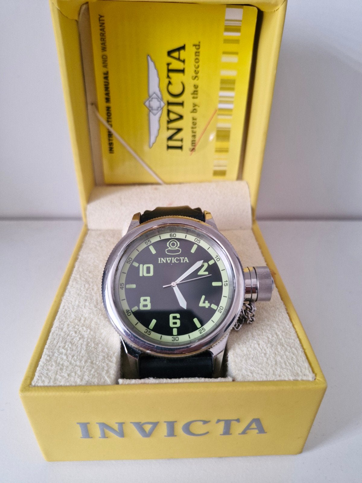 Invicta Russian 1959 Diver 100m rubberen band nieuwstaat, Overige merken, Staal, Polshorloge, Kunststof