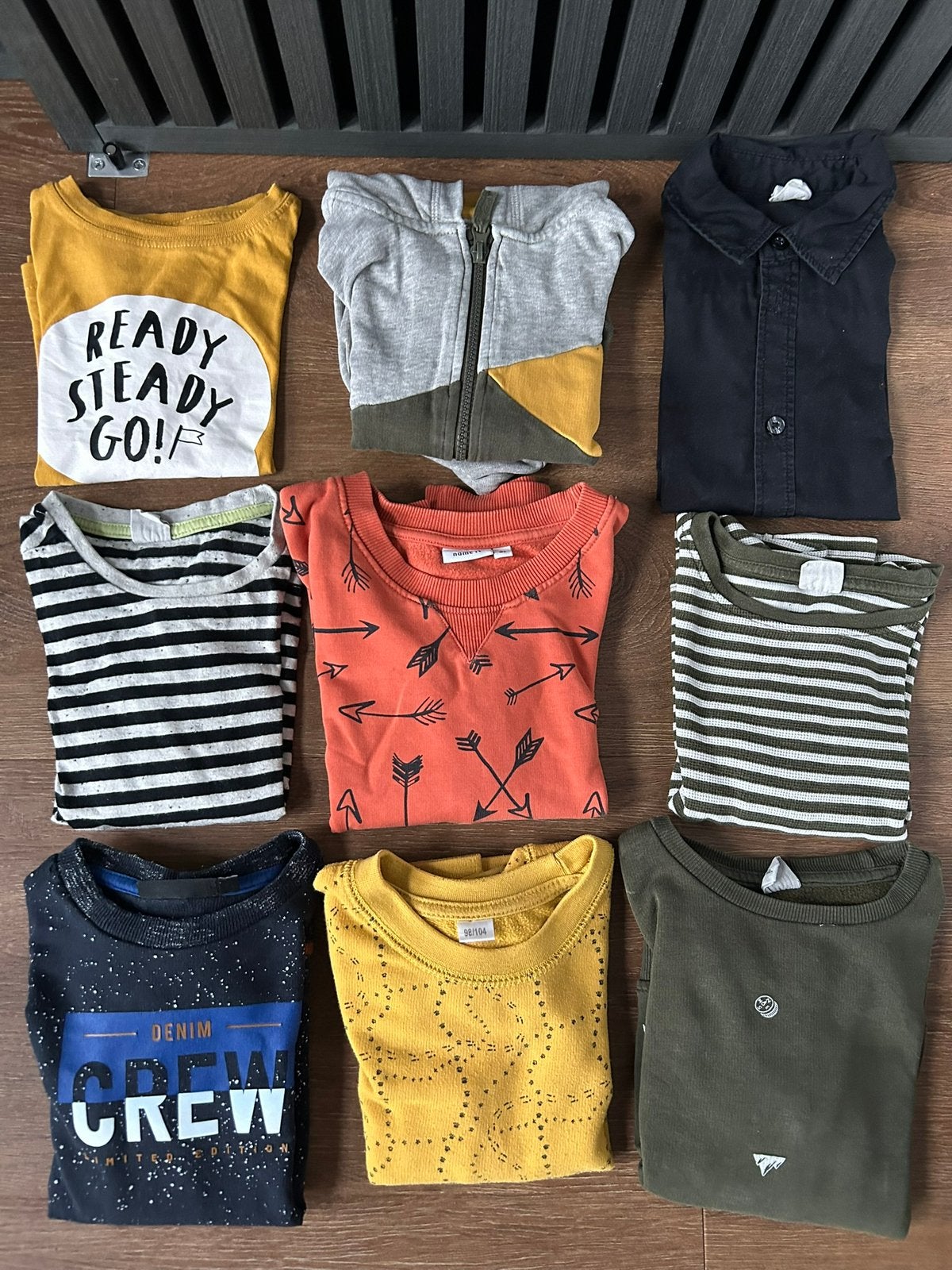 Kledingset (9 stuks) - Jongen - Maat 98/104, Kinderen en Baby's, Kinderkleding | Maat 98, Ophalen of Verzenden, Zo goed als nieuw