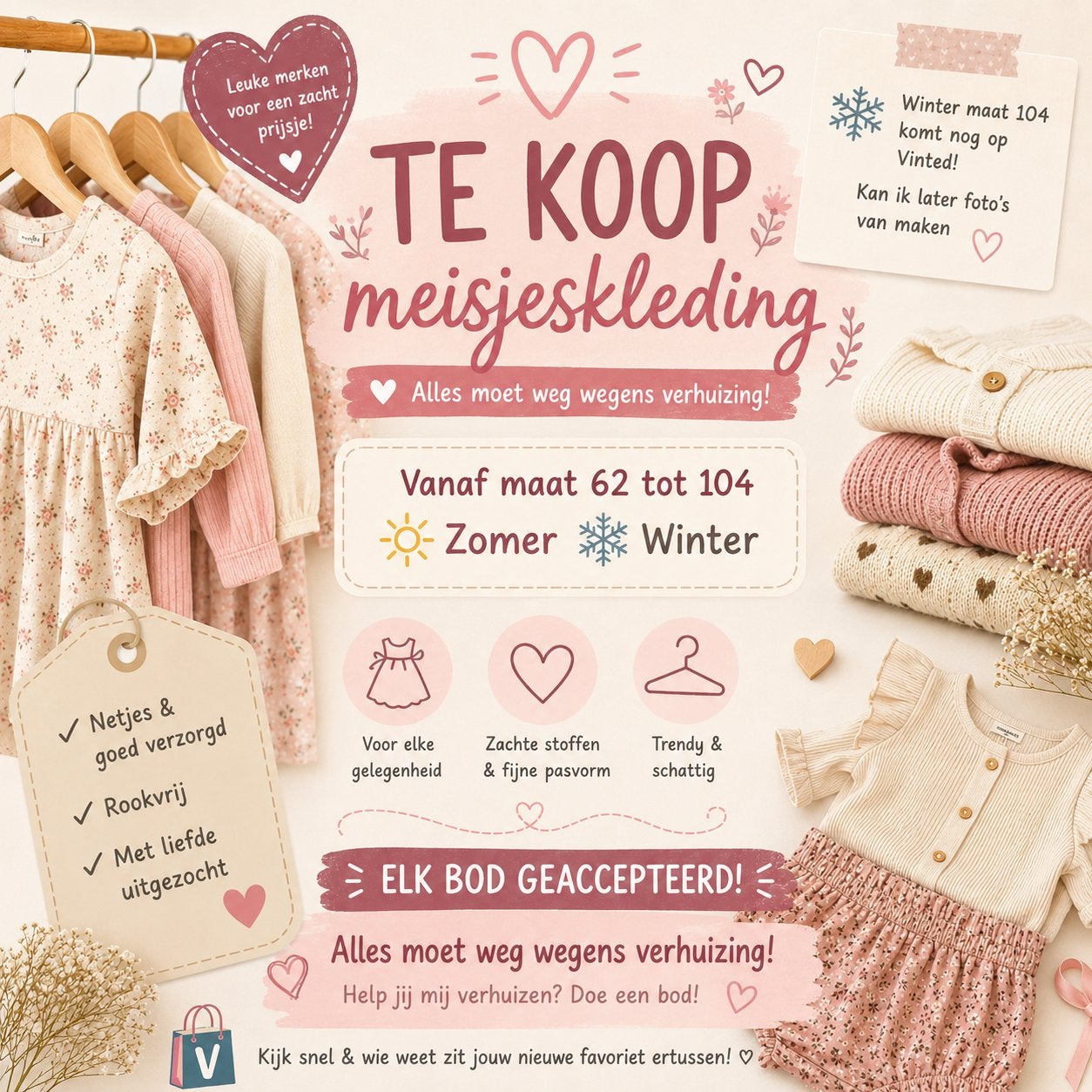 Meisjeskleding Zomer & Winter Maat 62-104 - Verhuizing Sale!, Ophalen, Gebruikt, Meisje