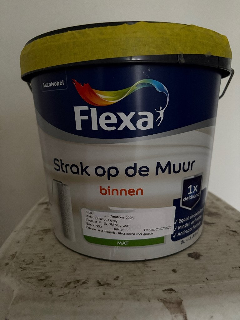 Flexa 'strak op de muur', Ophalen, Overige kleuren, 5 tot 10 liter, Nieuw