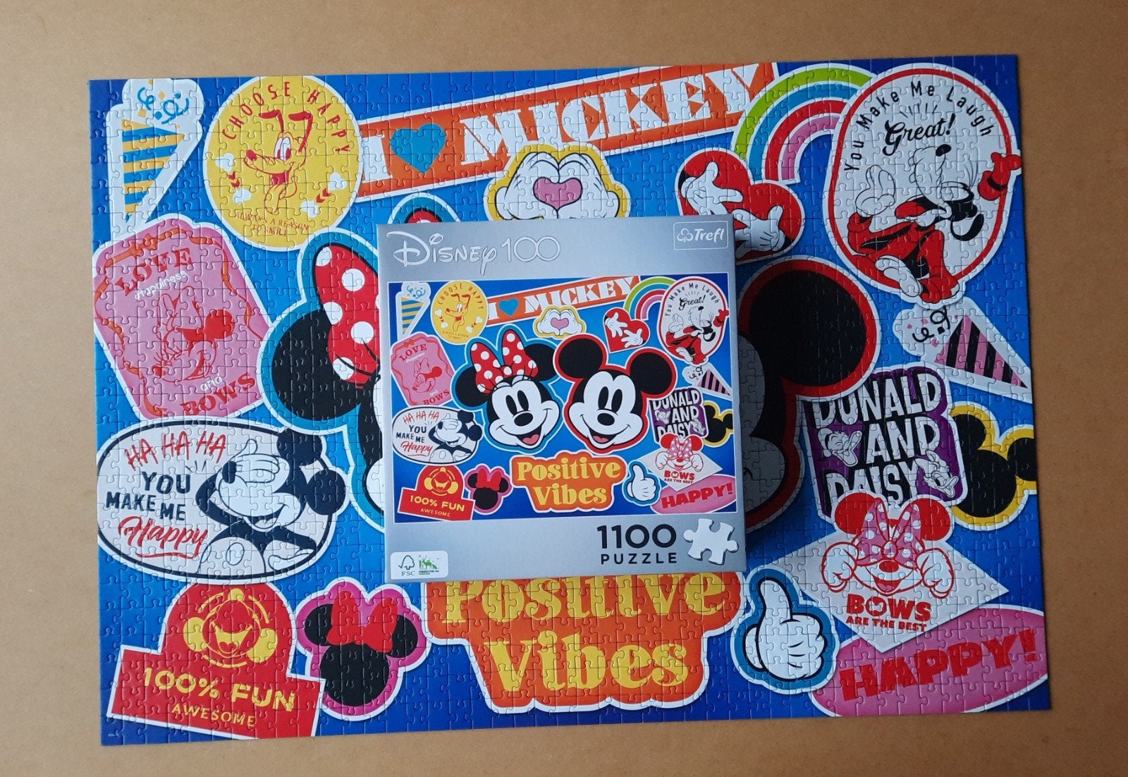 Trefl - Mickey & Minnie Mouse (Disney) puzzel, Hobby en Vrije tijd, Denksport en Puzzels, Ophalen of Verzenden, 500 t/m 1500 stukjes