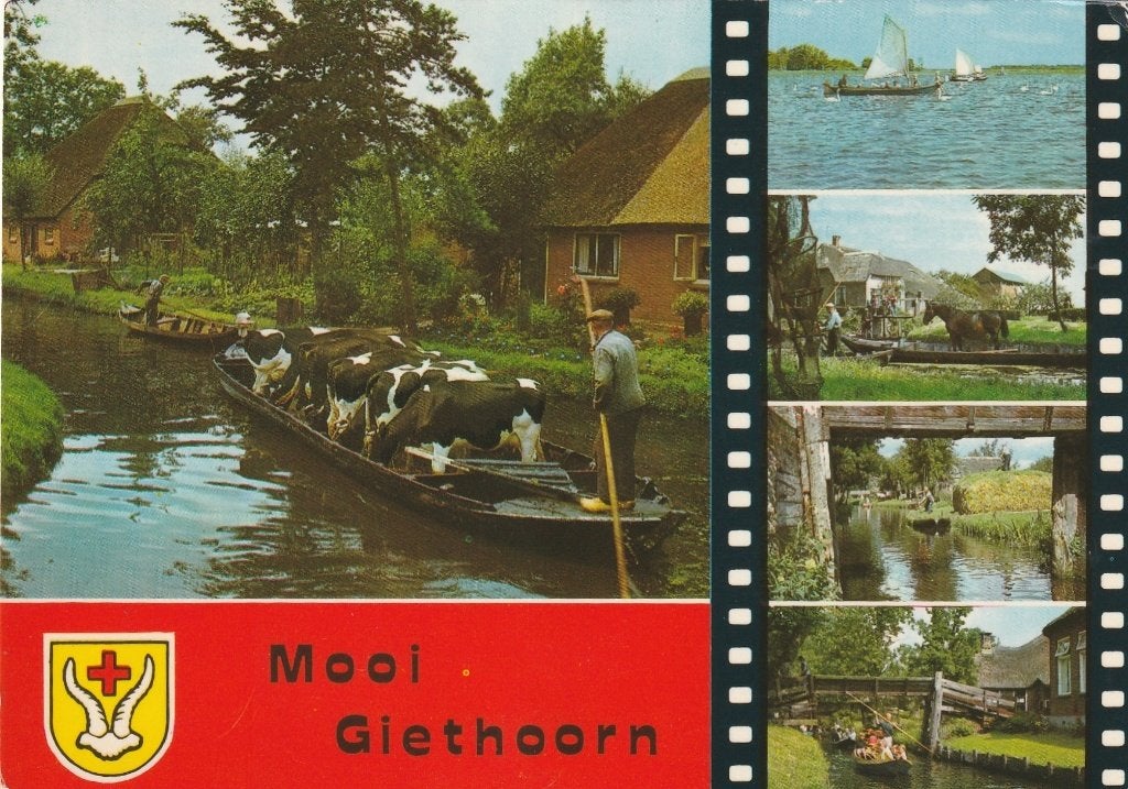 GIETHOORN Punter Koeien Zeilen Dorpsgezichten, Verzenden, 1980 tot heden, Gelopen, Overijssel
