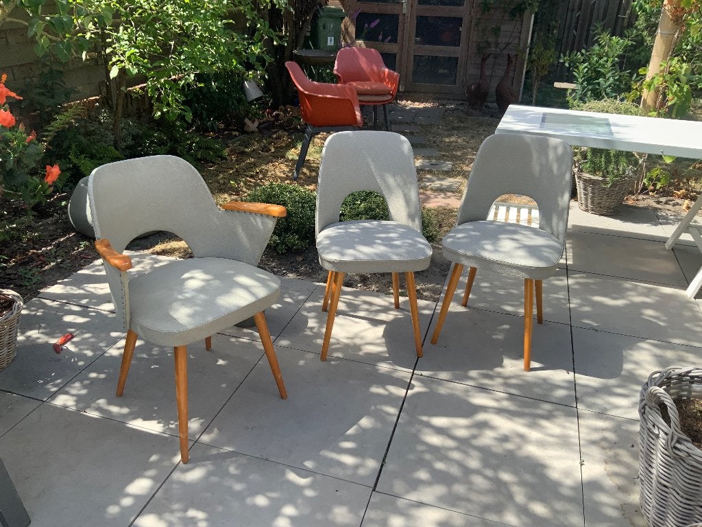 Thonet design stoelen., Gebruikt, Drie, Grijs, Ophalen