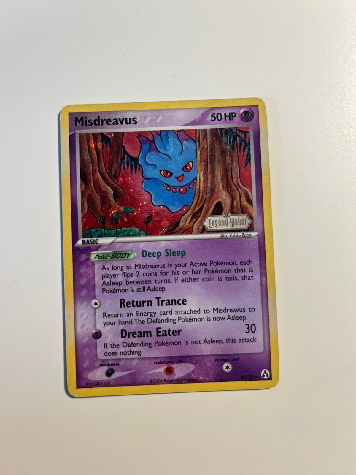 Misdreavus - EX Legend Maker - 40/92 Holofoil, Hobby en Vrije tijd, Verzamelkaartspellen | Pokémon, Verzenden, Zo goed als nieuw