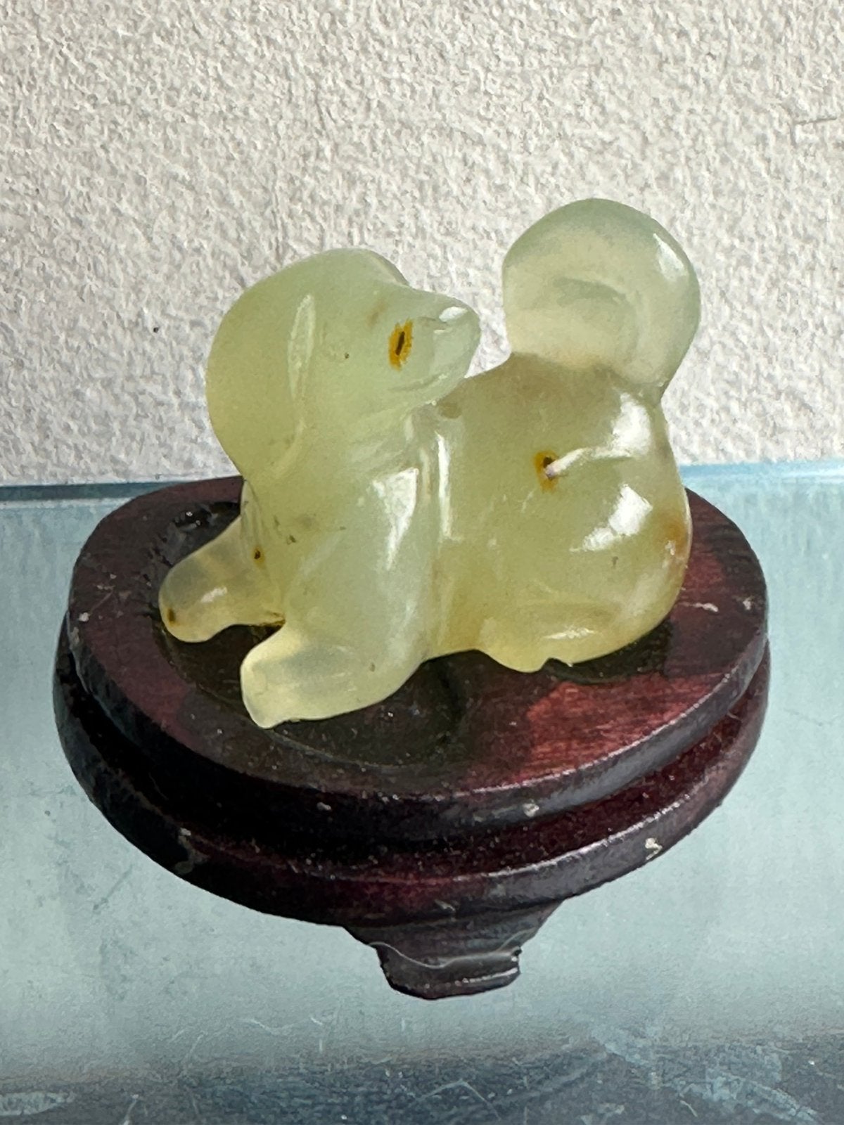 Miniatuur half edelsteen  Hond beeldje, Ophalen of Verzenden