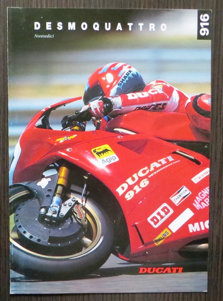 Folder Ducati 916 Biposto + SP - 1994 - 4 blz (Engels/Duits), Motoren, Verzenden, Ducati