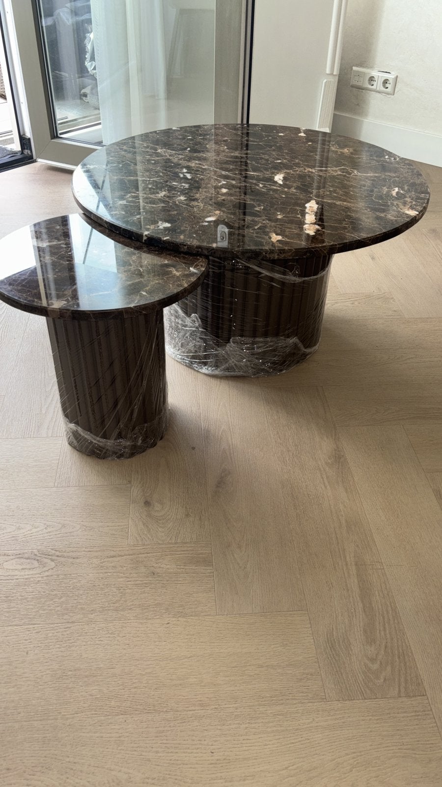 Luxe marmeren salontafel set – Handgemaakt, Ophalen, Nieuw, Rond, 200 cm of meer