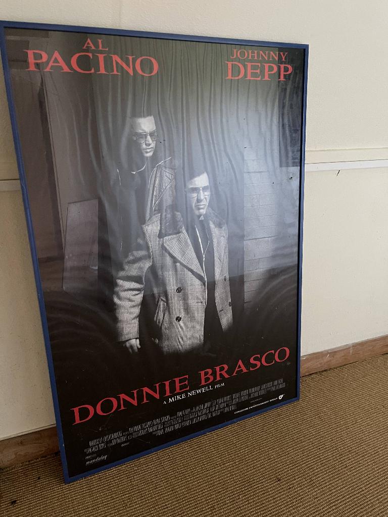 Donnie Brasco Vintage Film Poster 100x70cm, Ophalen, Rechthoekig Staand, Met lijst, Zo goed als nieuw