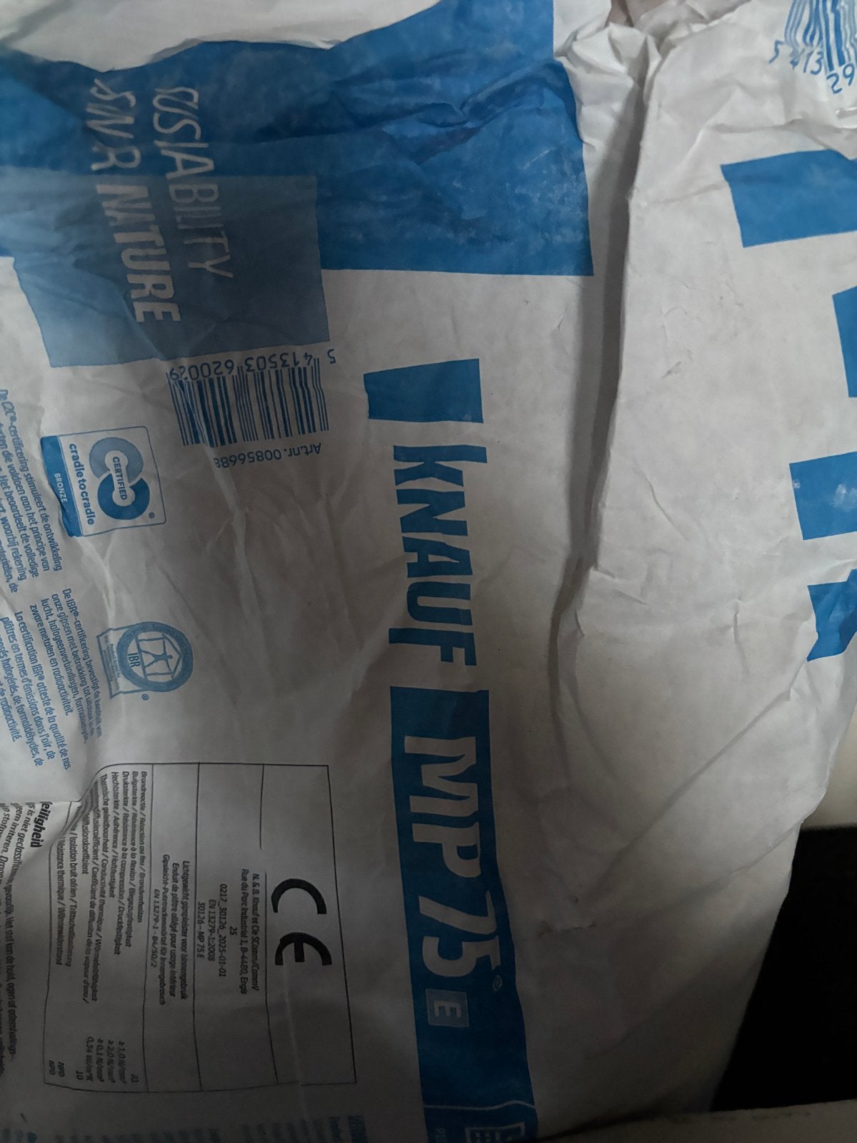 Knauf MP75 en UP210W pleistergips - Gratis afhalen, Ophalen, Nieuw