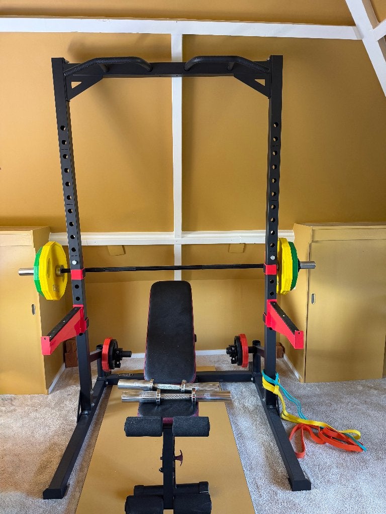 zgan fitnessrack;dumbells/barbell;65kg aan gewichten;bankje, Ophalen, Zo goed als nieuw, Metaal, Krachtstation