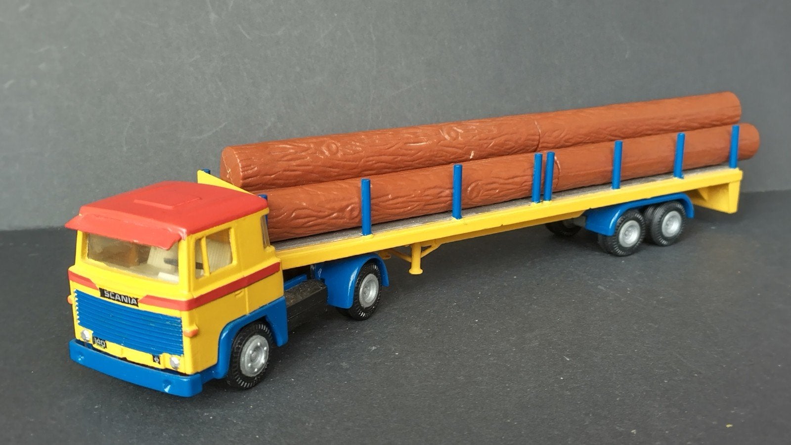 Scania 141 Boom trailer 1:50 Tekno Pol, Hobby en Vrije tijd, Verzenden, ., Tekno, Zo goed als nieuw