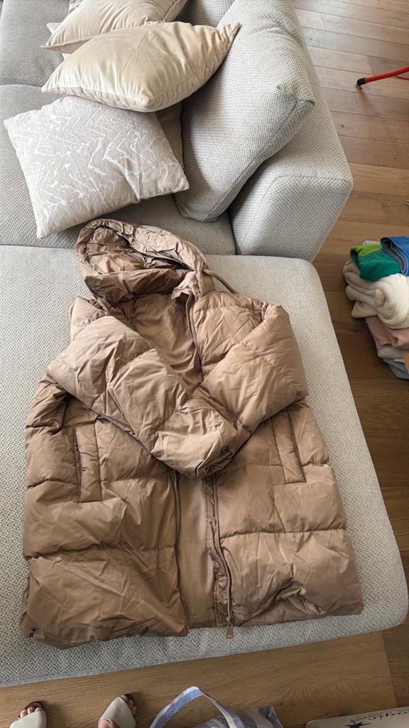 Zara Puffer Jas Maat L - Beige/Bruin, Ophalen of Verzenden, Zo goed als nieuw, Maat 42/44 (L), Beige