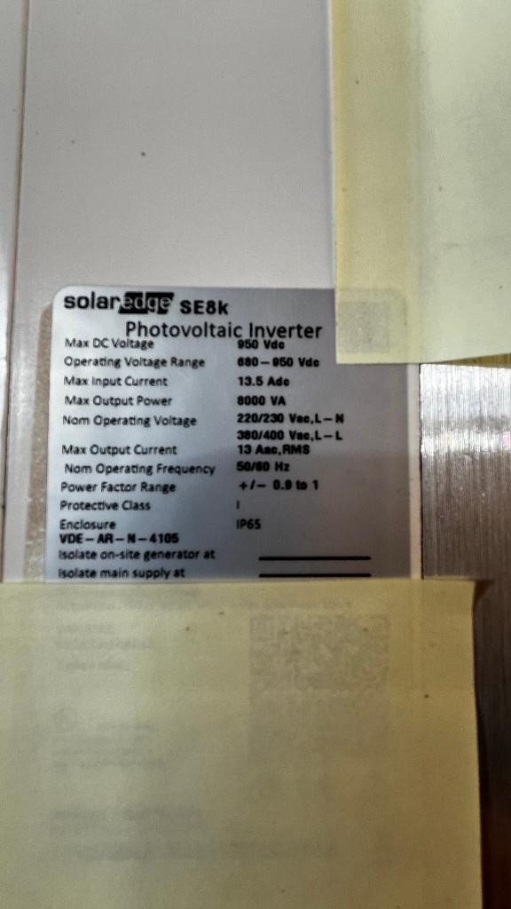 SolarEdge SE8K 3 fase omvormer, Doe-het-zelf en Verbouw, Zonnepanelen en Toebehoren, Ophalen, Zo goed als nieuw, Compleet systeem