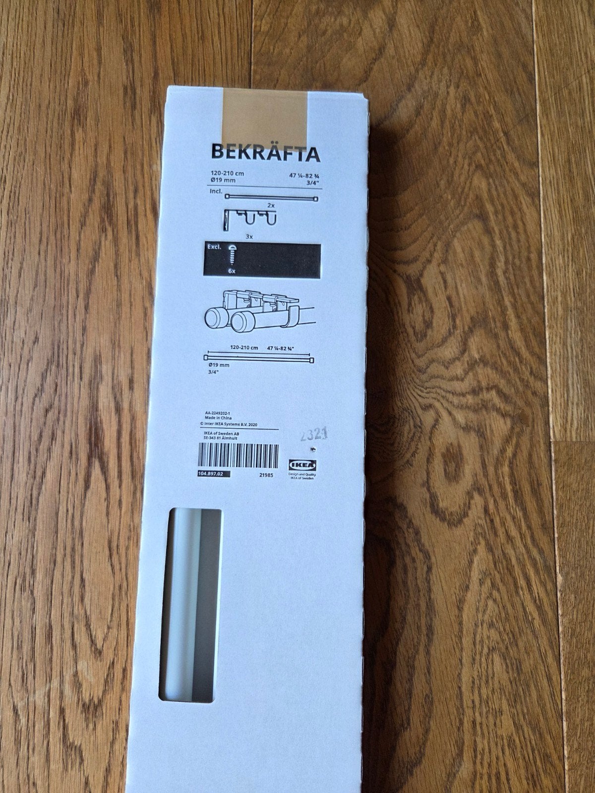 IKEA Bekräfta Gordijnroede set, wit, 120-210 cm, IKEA, Ophalen, Gebruikt, Wit