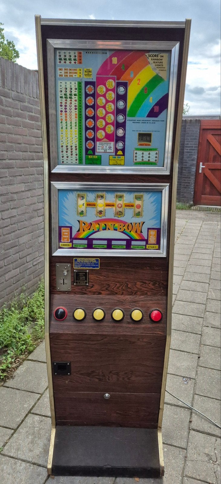 te koop vintage Rainbow fruitautomaat in nette staat, Verzamelen, Automaten | Gokkasten en Fruitautomaten, Gulden, Ophalen, Gebruikt