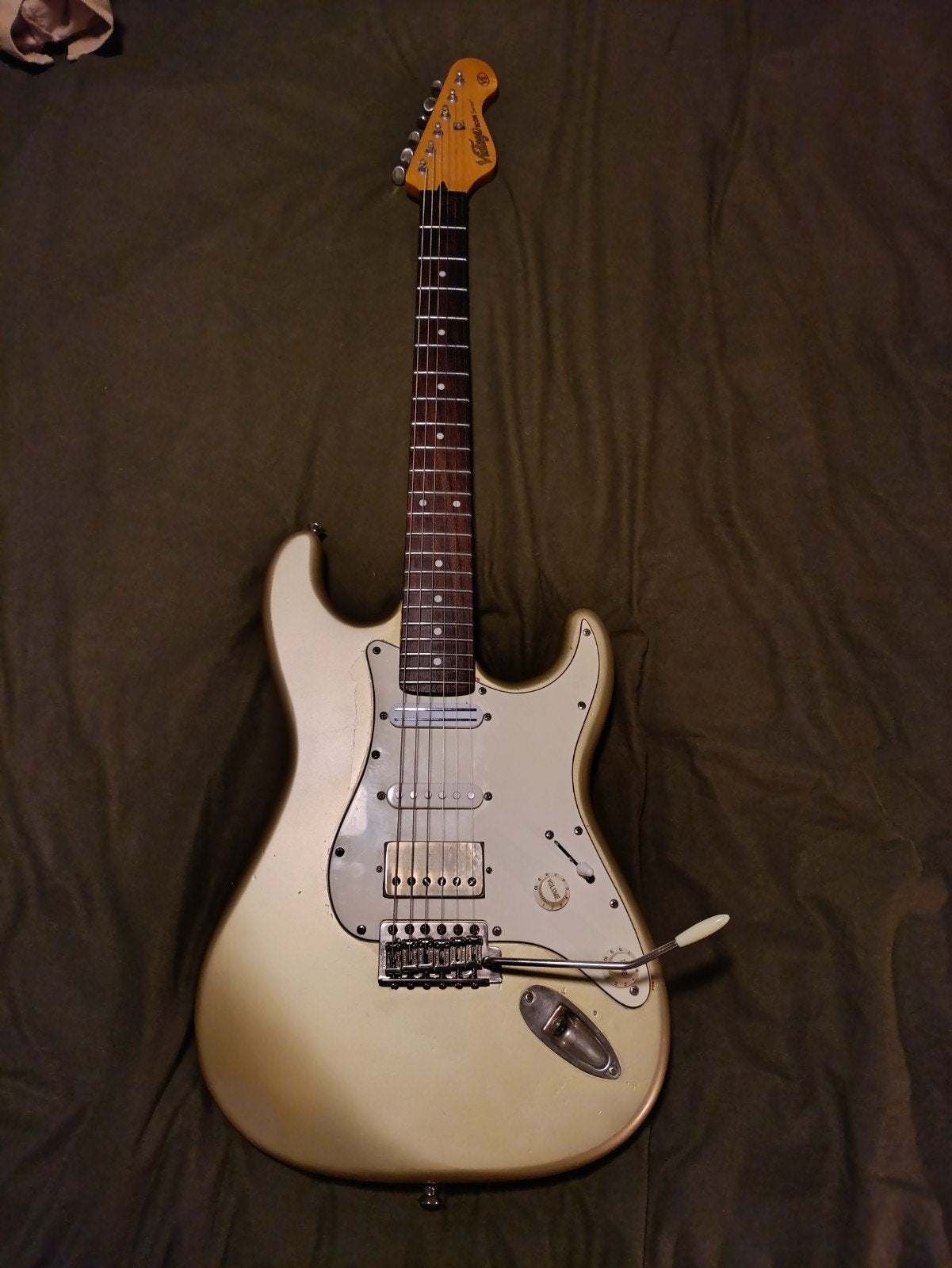 Vintage V6 Icon met Bareknuckle Emerald, Ophalen, Gebruikt, Solid body, Overige merken